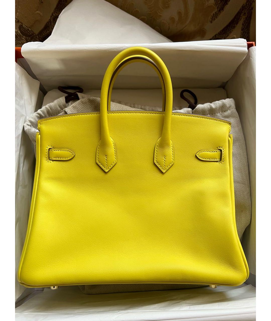 HERMES PRE-OWNED Желтая кожаная сумка тоут, фото 3