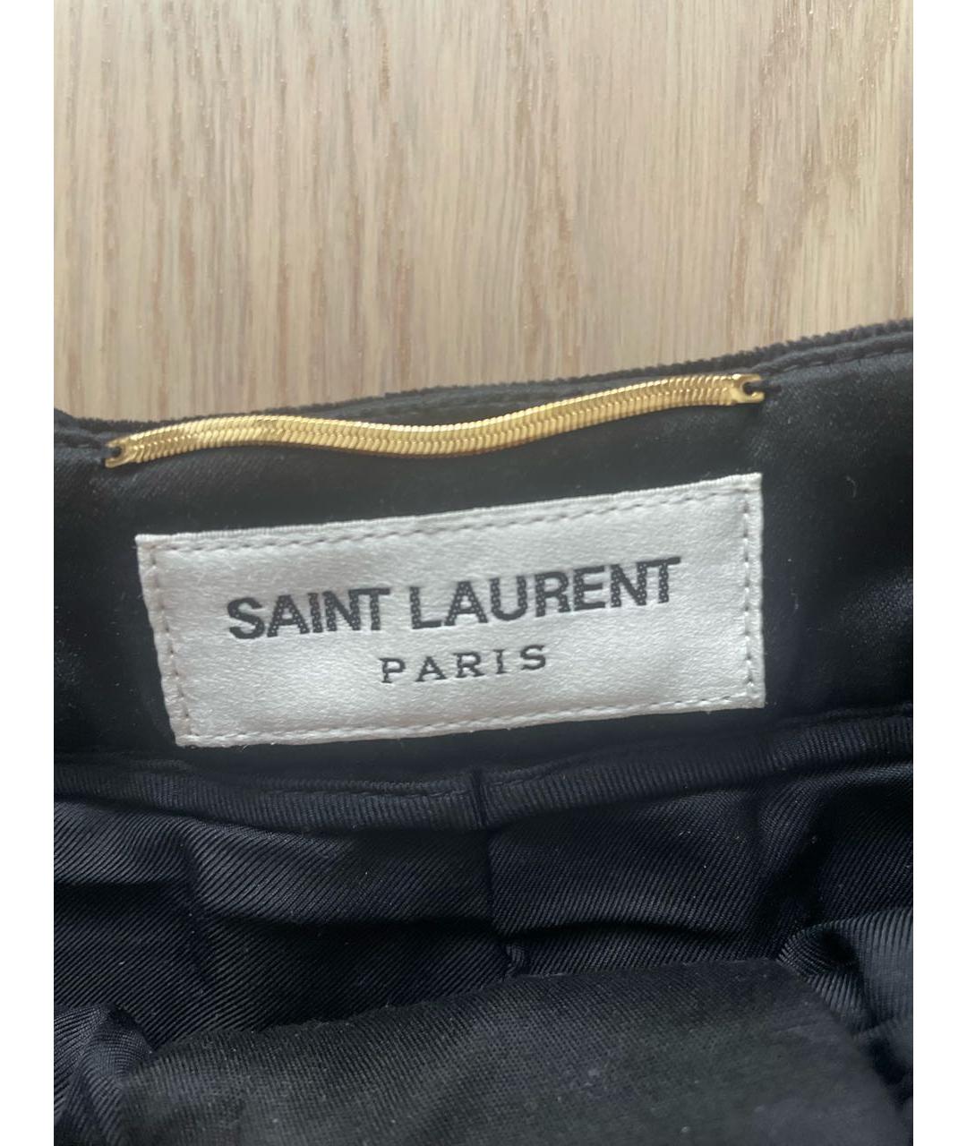 SAINT LAURENT Черные бархатные шорты, фото 2
