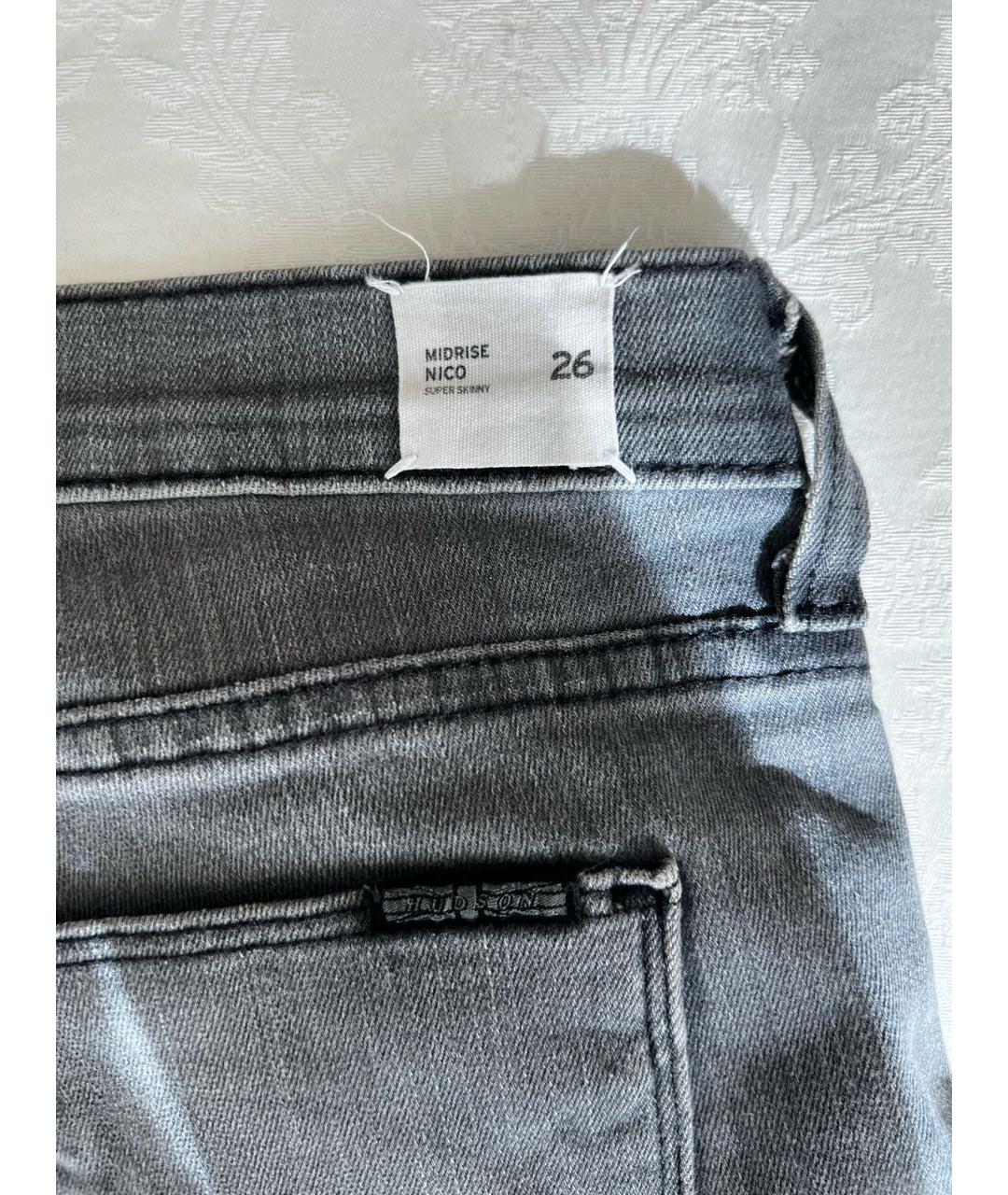 HUDSON Серые хлопковые джинсы слим, фото 5