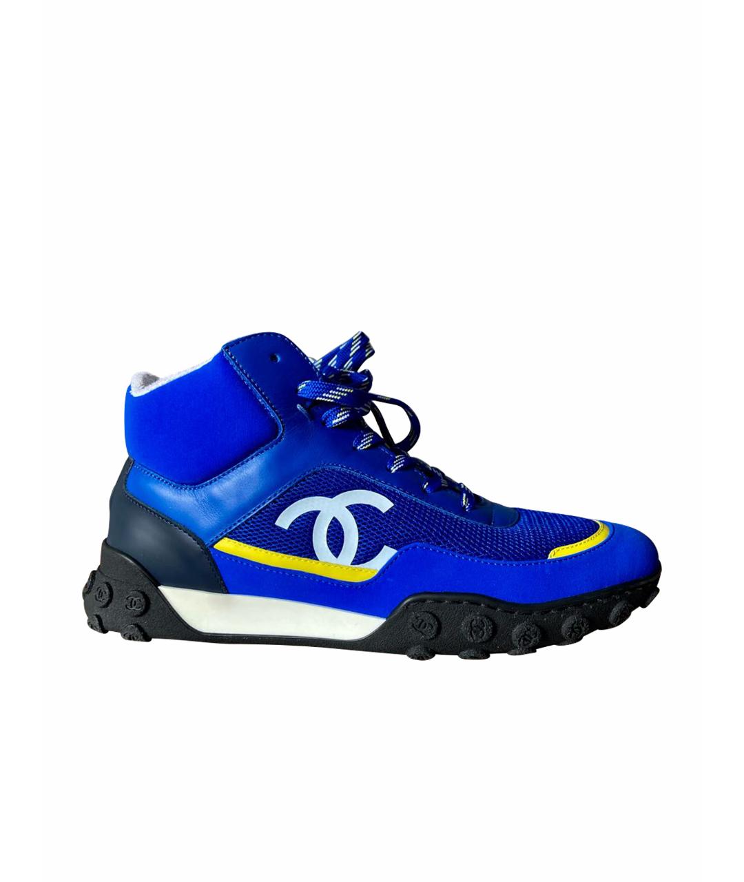 CHANEL PRE-OWNED Синие текстильные кроссовки, фото 1
