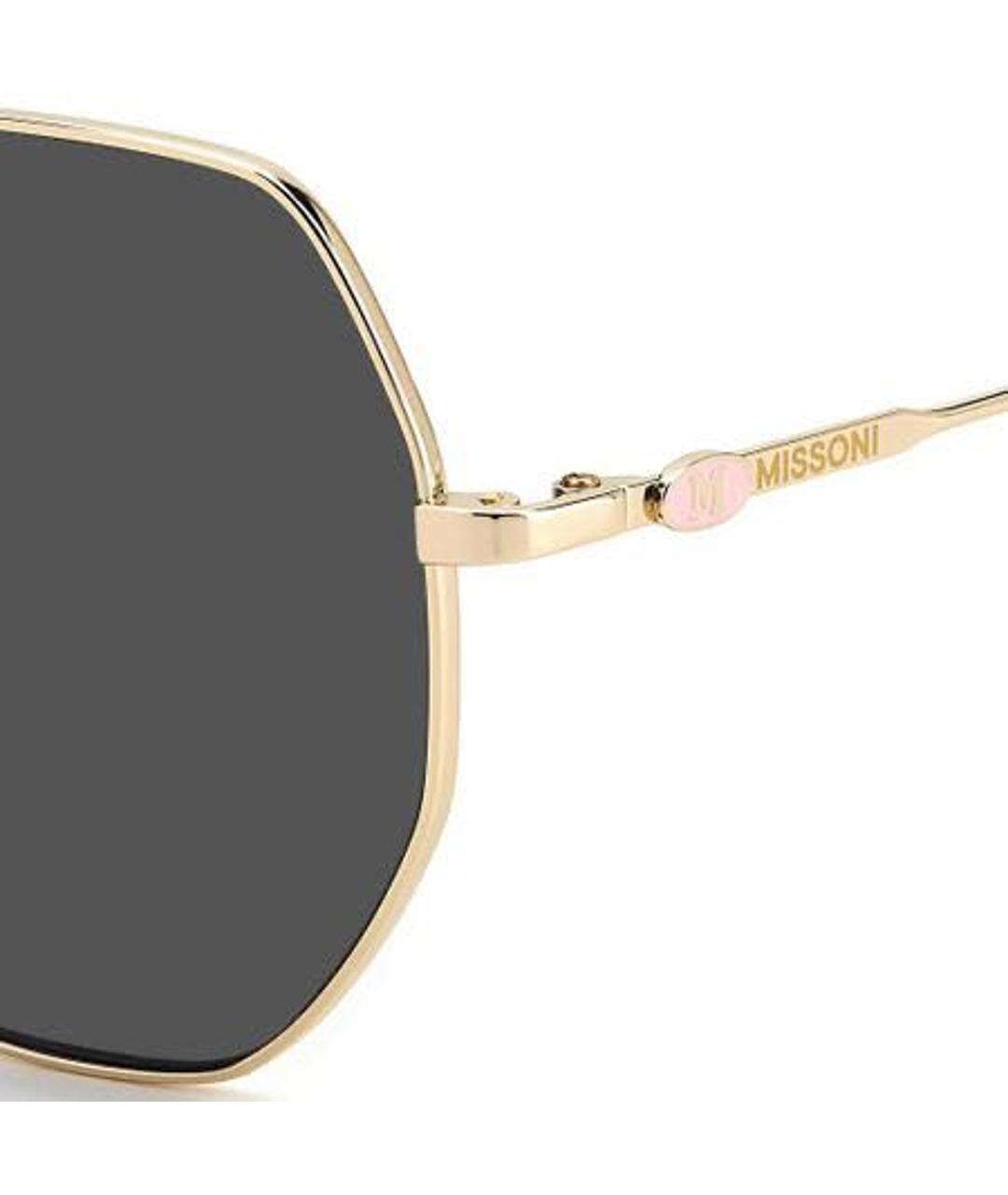 MISSONI Золотые металлические солнцезащитные очки, фото 3