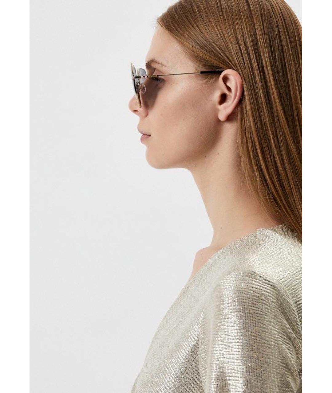 MISSONI Золотые металлические солнцезащитные очки, фото 7