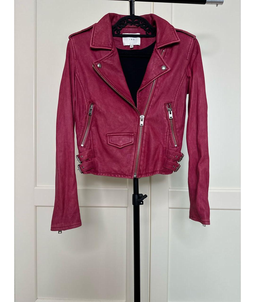 IRO Розовая кожаная куртка, фото 9