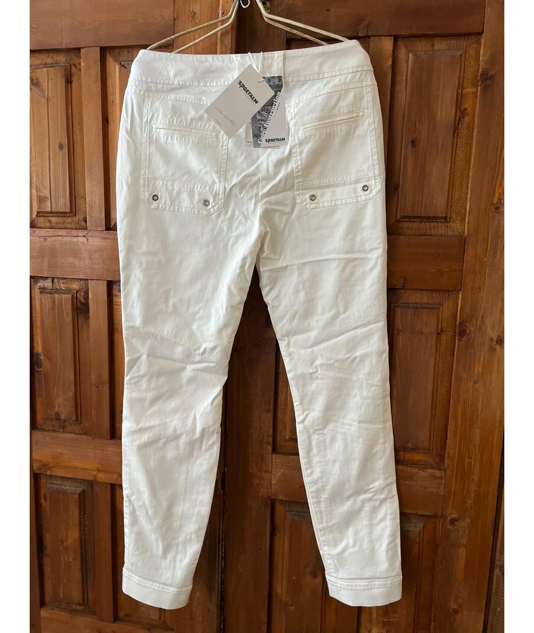 SPORTALM Белые хлопковые брюки широкие, фото 2