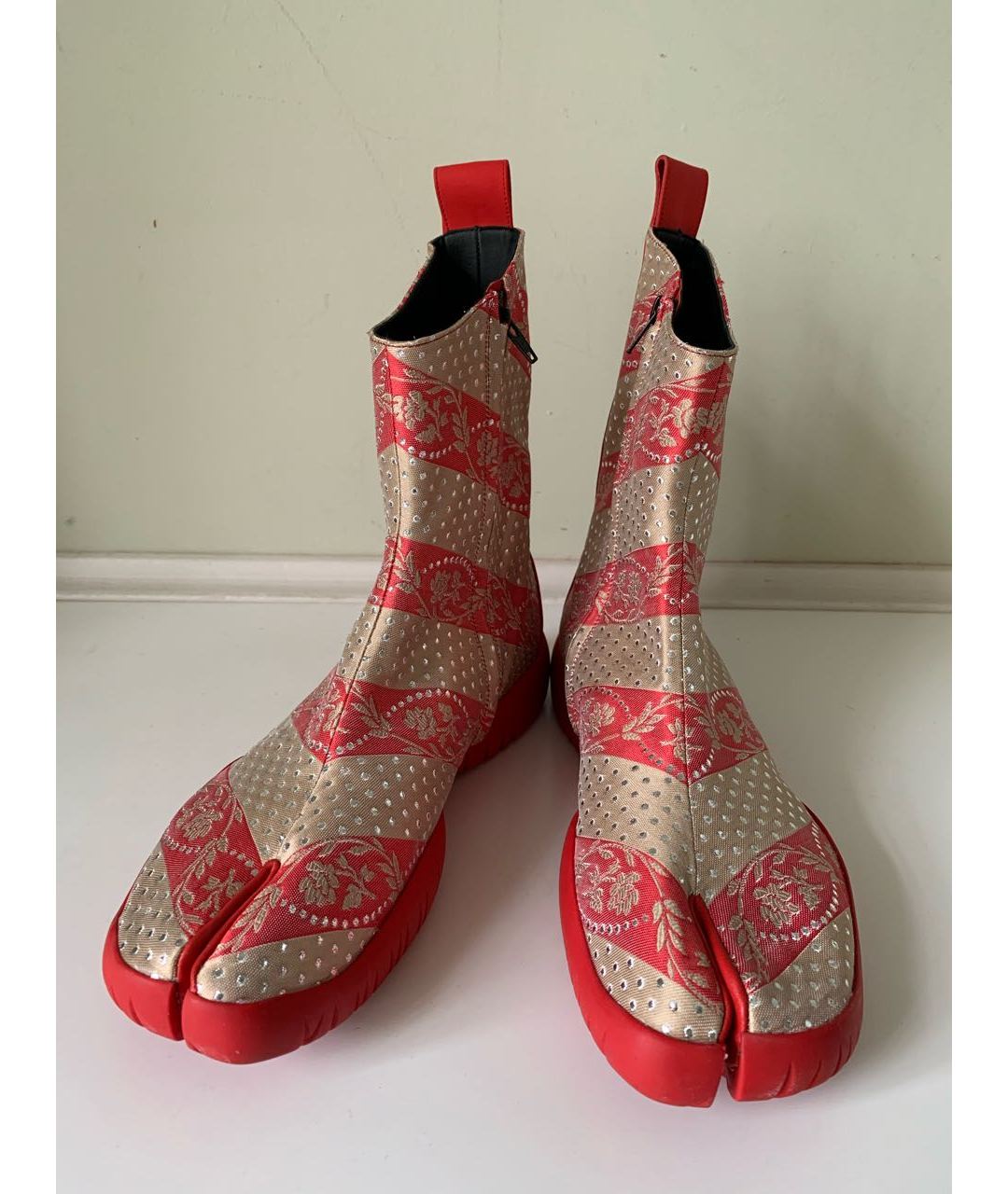 MAISON MARGIELA Красные текстильные кроссовки, фото 2