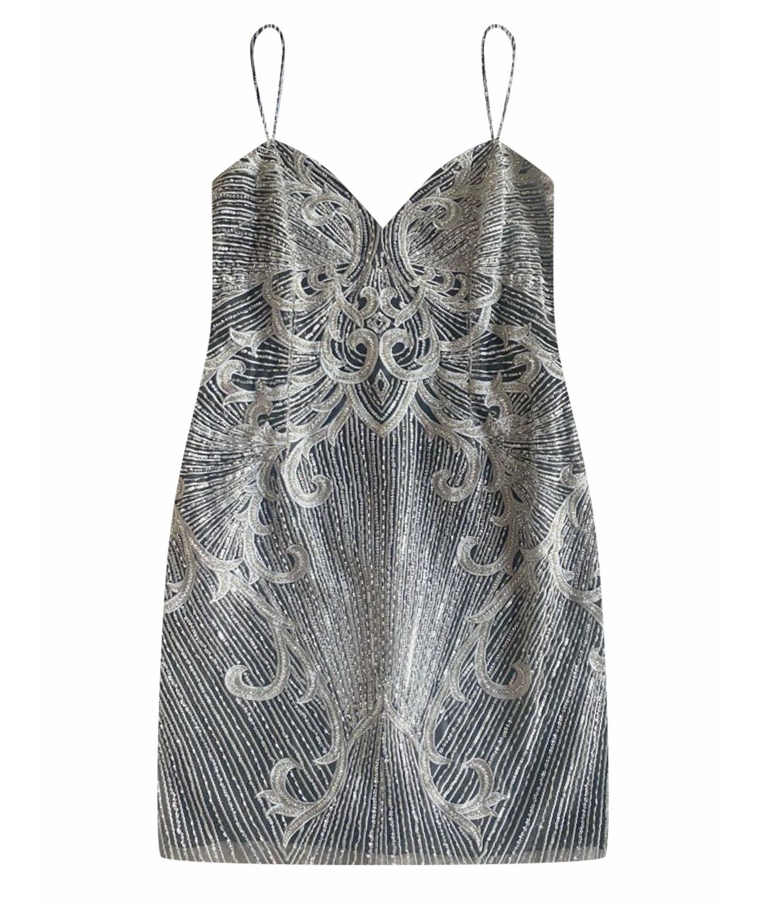 BASIX Серебряное полиэстеровое коктейльное платье, фото 1