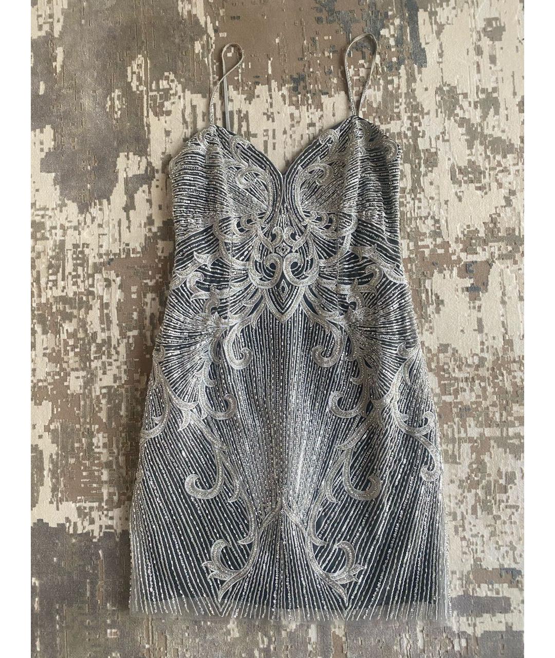 BASIX Серебряное полиэстеровое коктейльное платье, фото 5