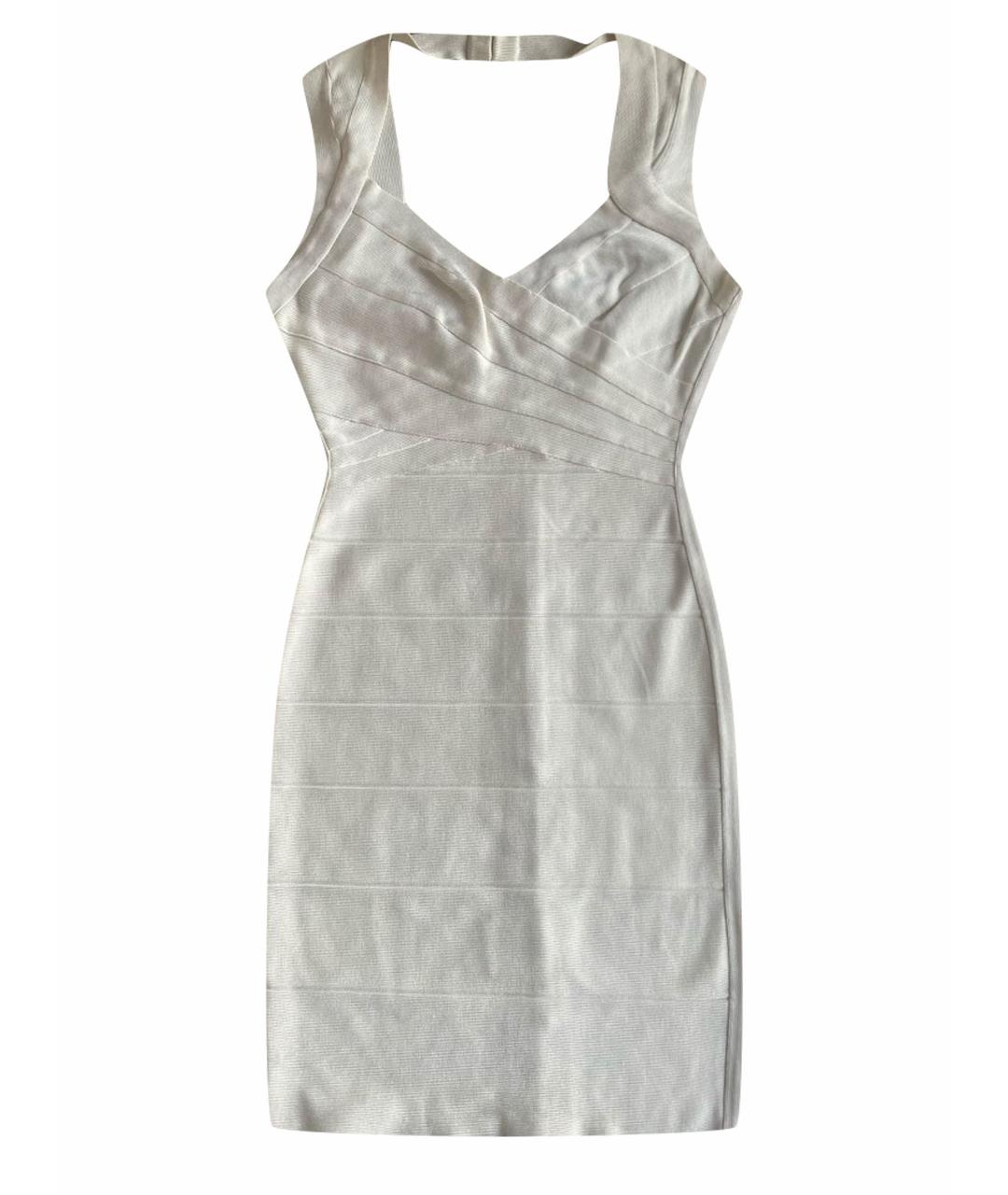 HERVE LEGER Белое вискозное коктейльное платье, фото 1