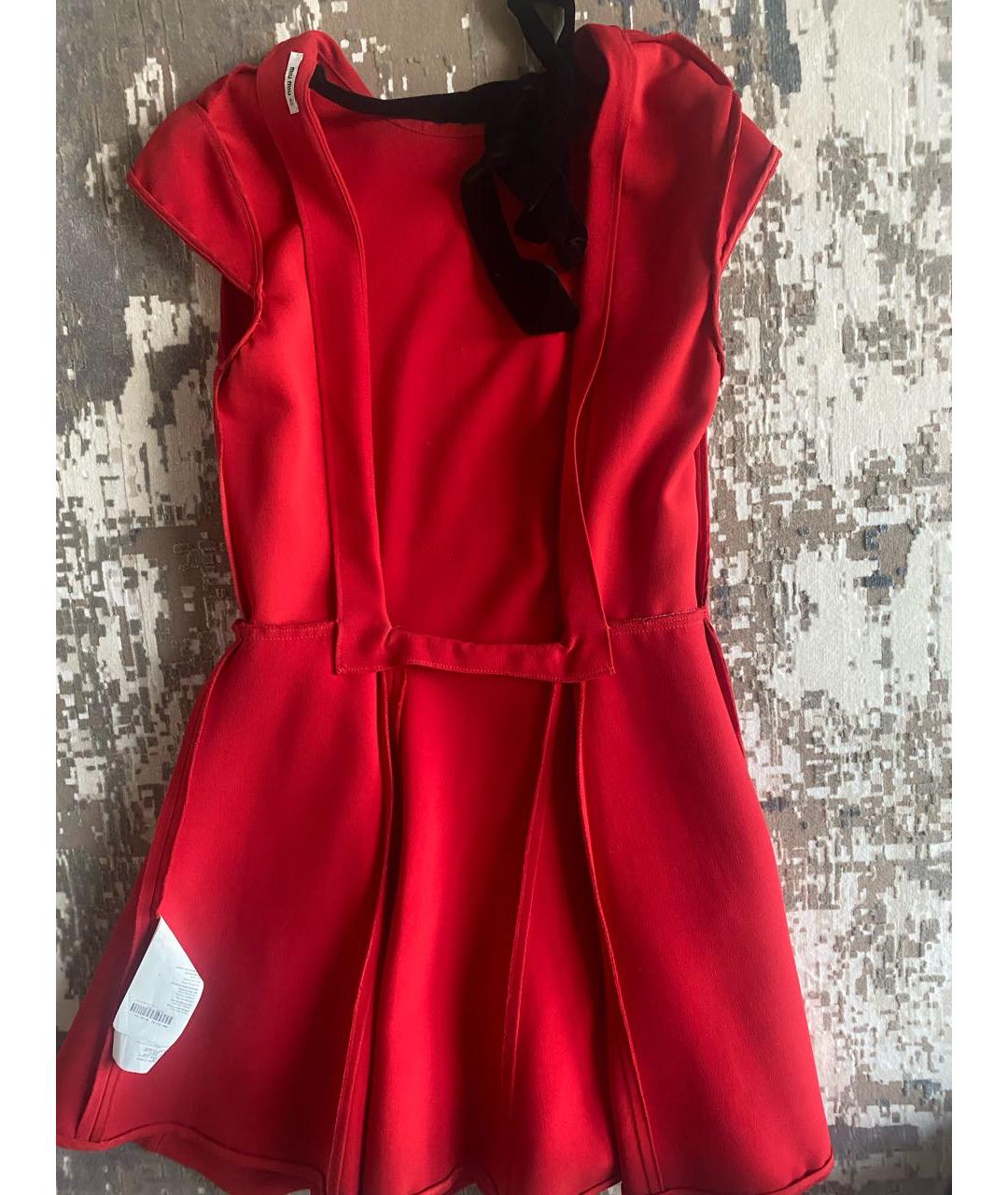 MIU MIU Красное вискозное коктейльное платье, фото 4