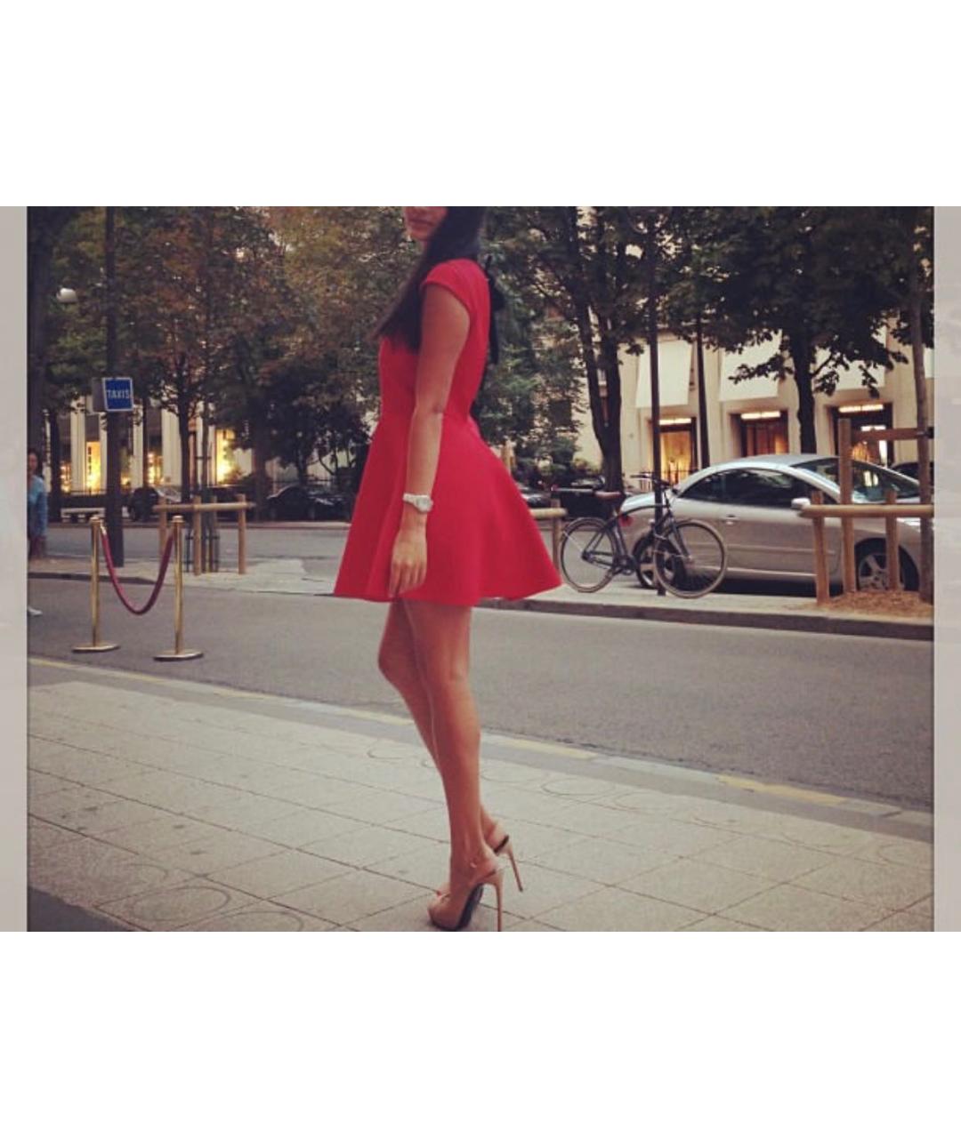 MIU MIU Красное вискозное коктейльное платье, фото 3