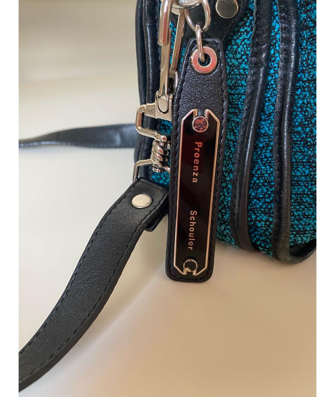 PROENZA SCHOULER Синяя твидовая сумка с короткими ручками, фото 2