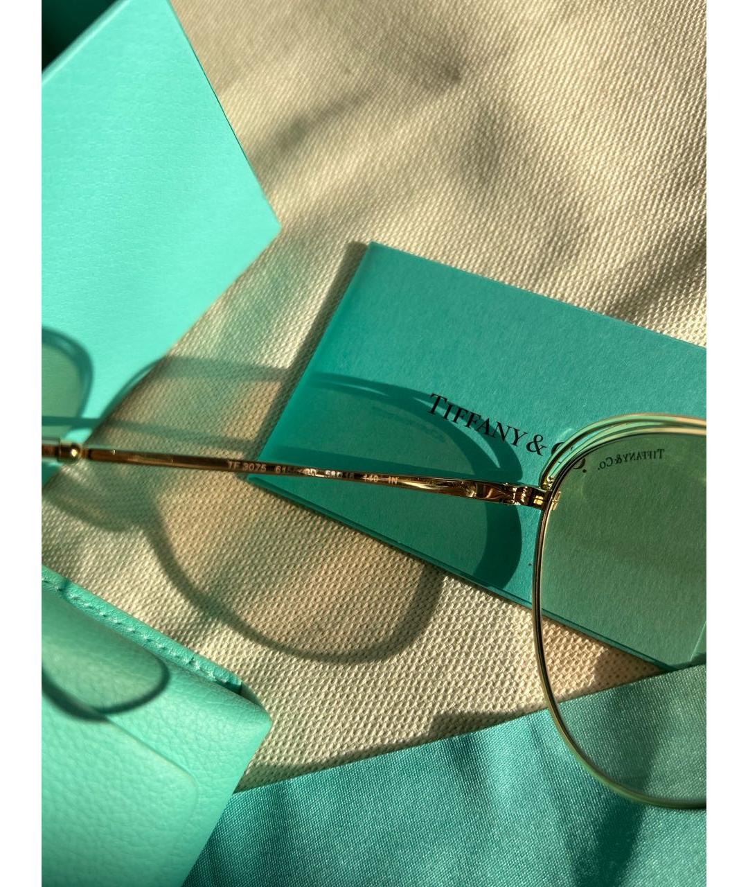 TIFFANY&CO Бежевые металлические солнцезащитные очки, фото 8