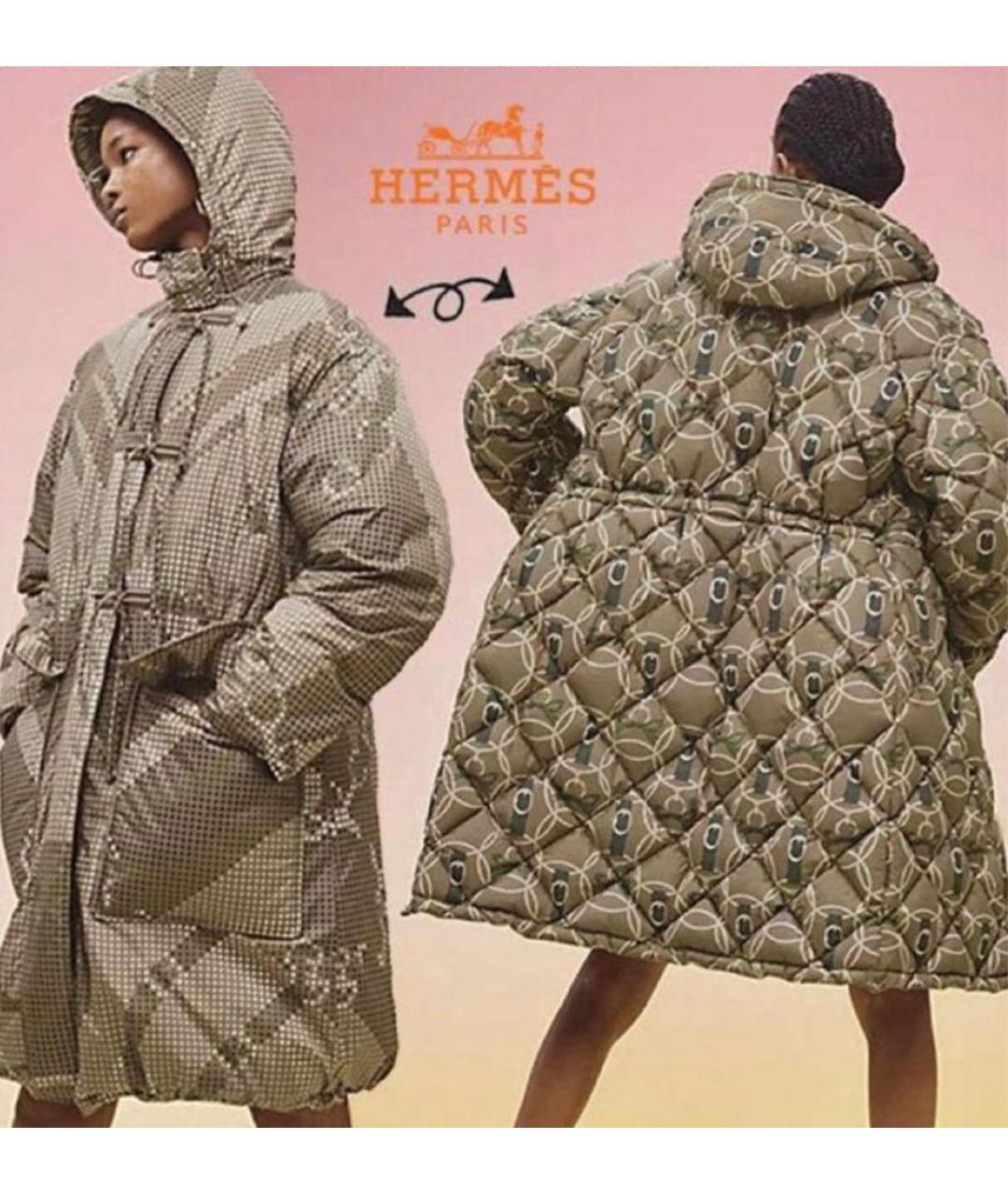 HERMES Бежевый пуховик, фото 3