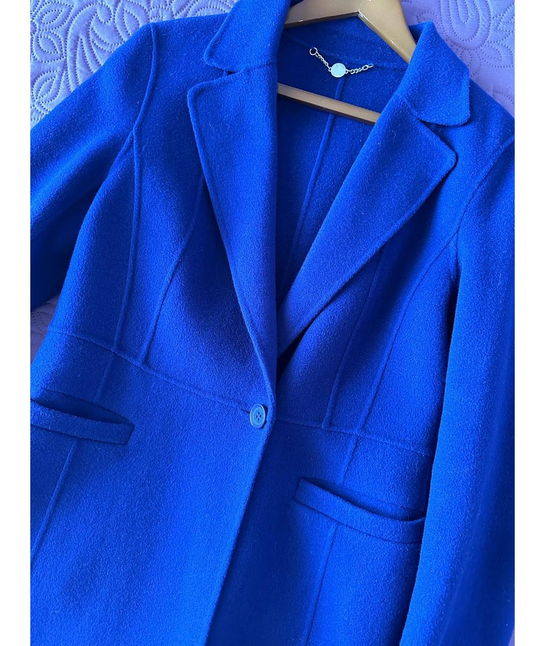 MARC CAIN Синее шерстяное пальто, фото 3