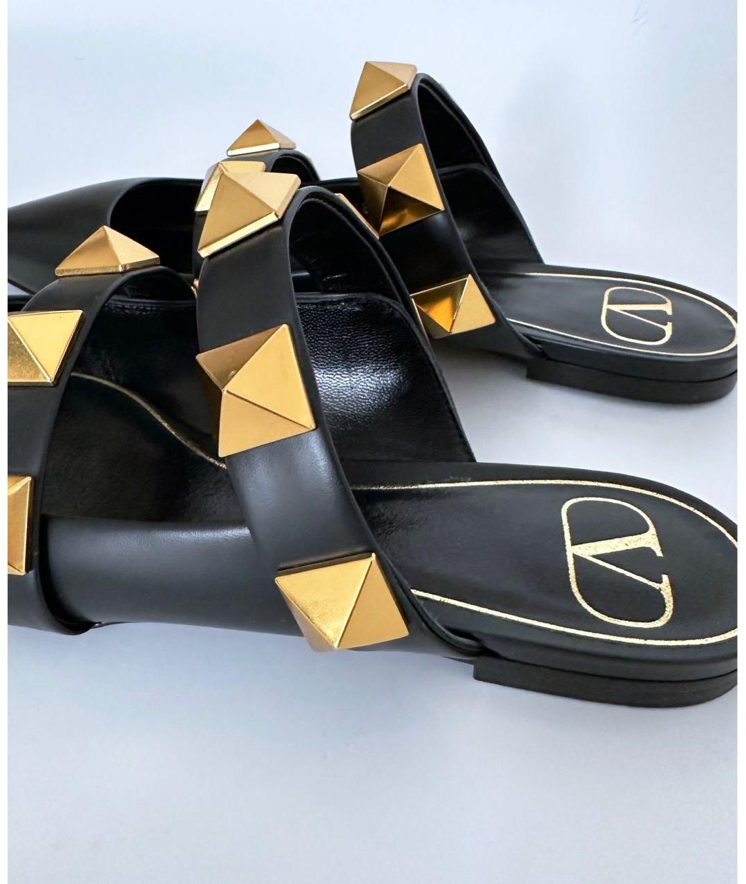 VALENTINO Черные кожаные мюли, фото 5