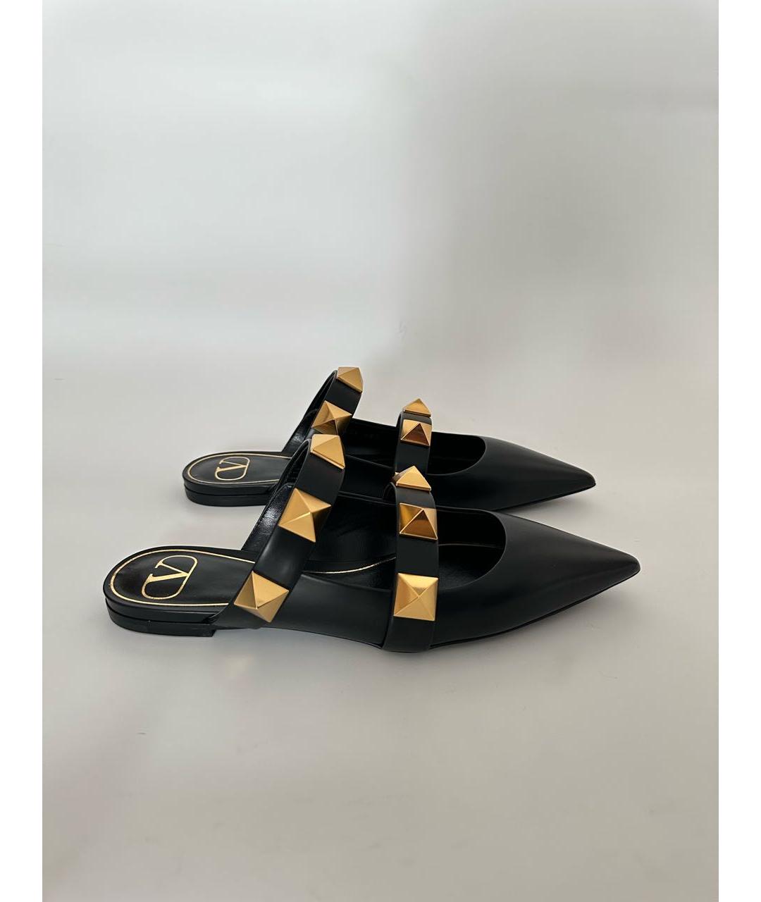 VALENTINO Черные кожаные мюли, фото 6