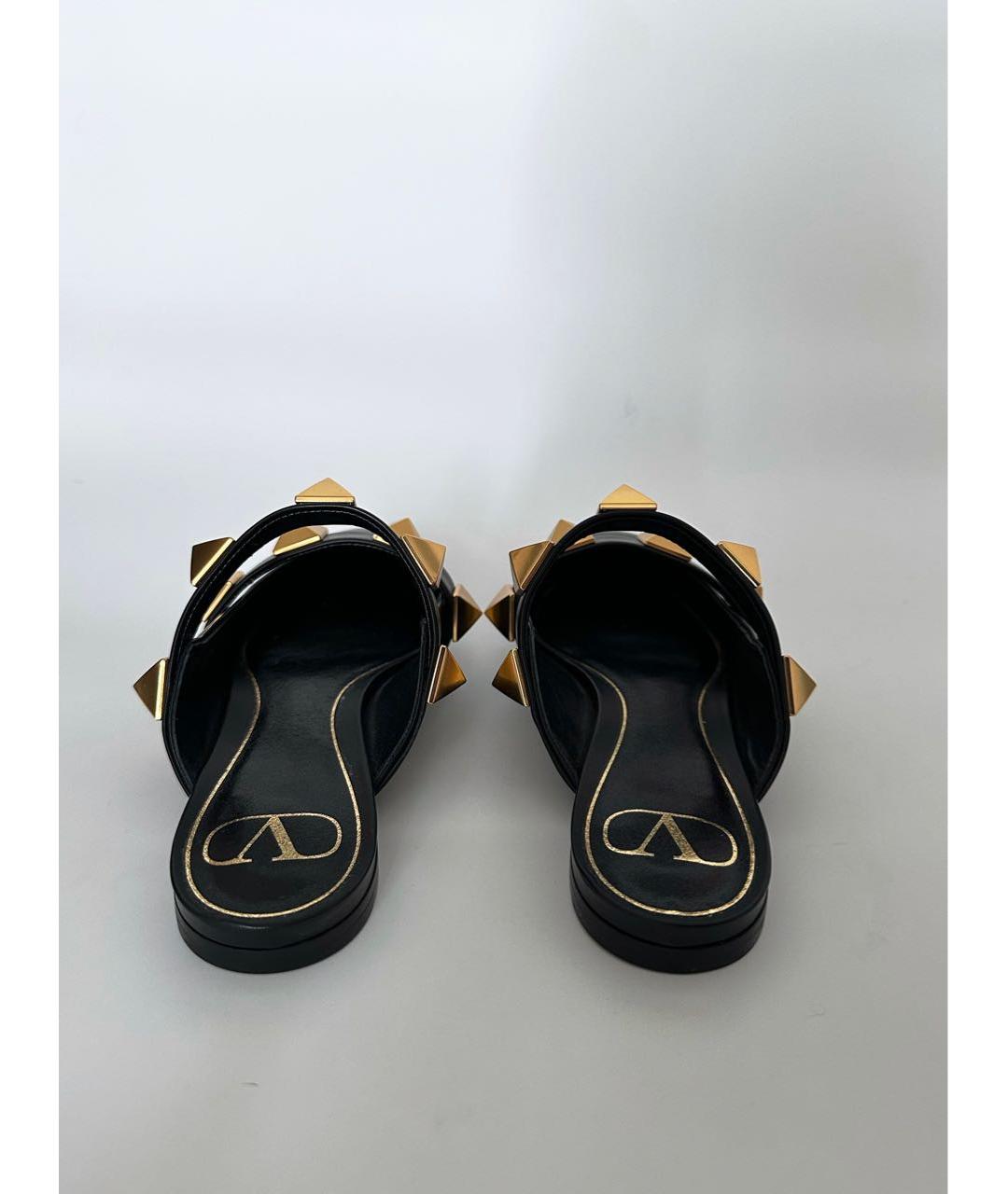 VALENTINO Черные кожаные мюли, фото 4