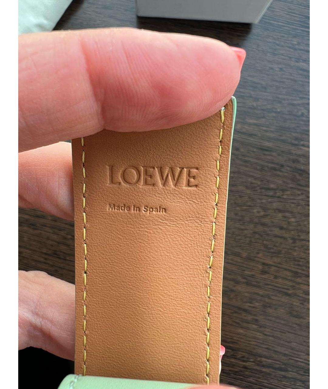 LOEWE Салатовый кожаный браслет, фото 5