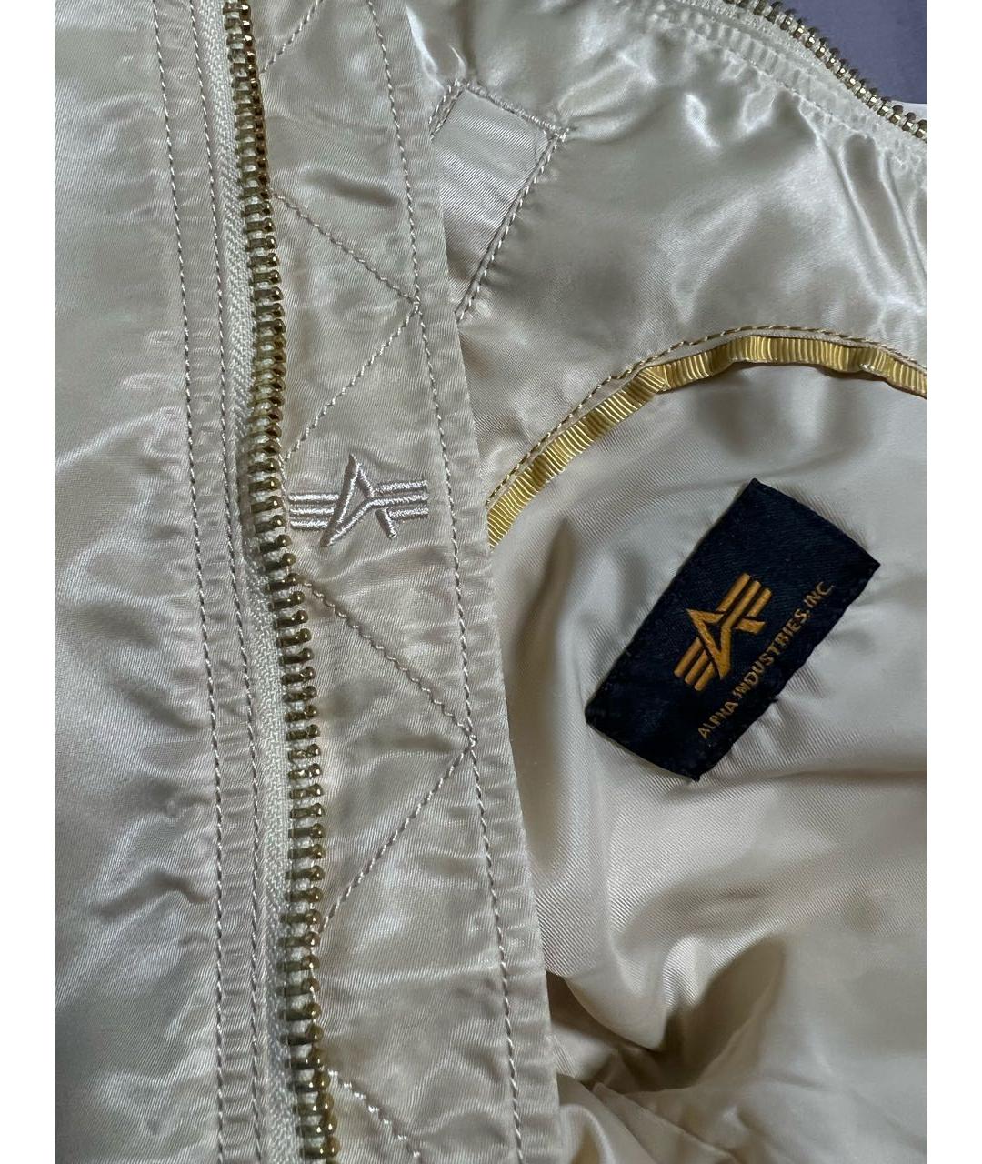 ALPHA INDUSTRIES Золотая полиэстеровая куртка, фото 4