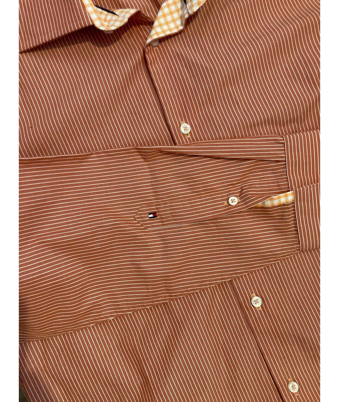 TOMMY HILFIGER Оранжевая хлопковая классическая рубашка, фото 8