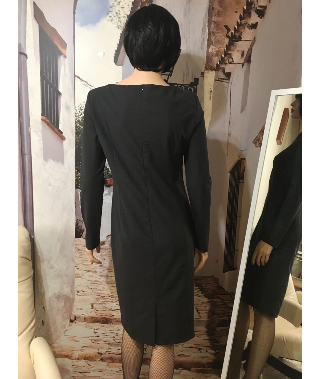 ESCADA Антрацитовое шерстяное платье, фото 4