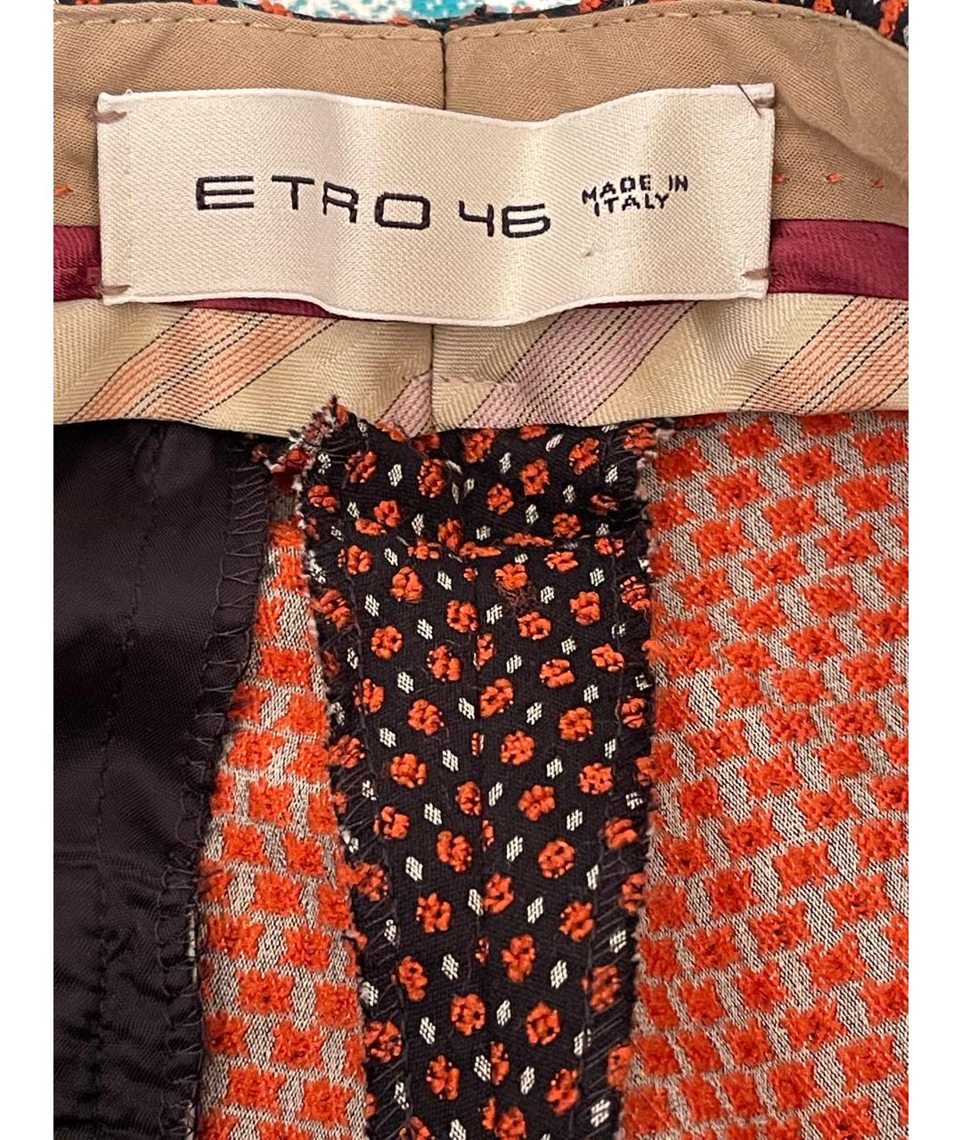 ETRO Мульти хлопко-эластановые прямые брюки, фото 3