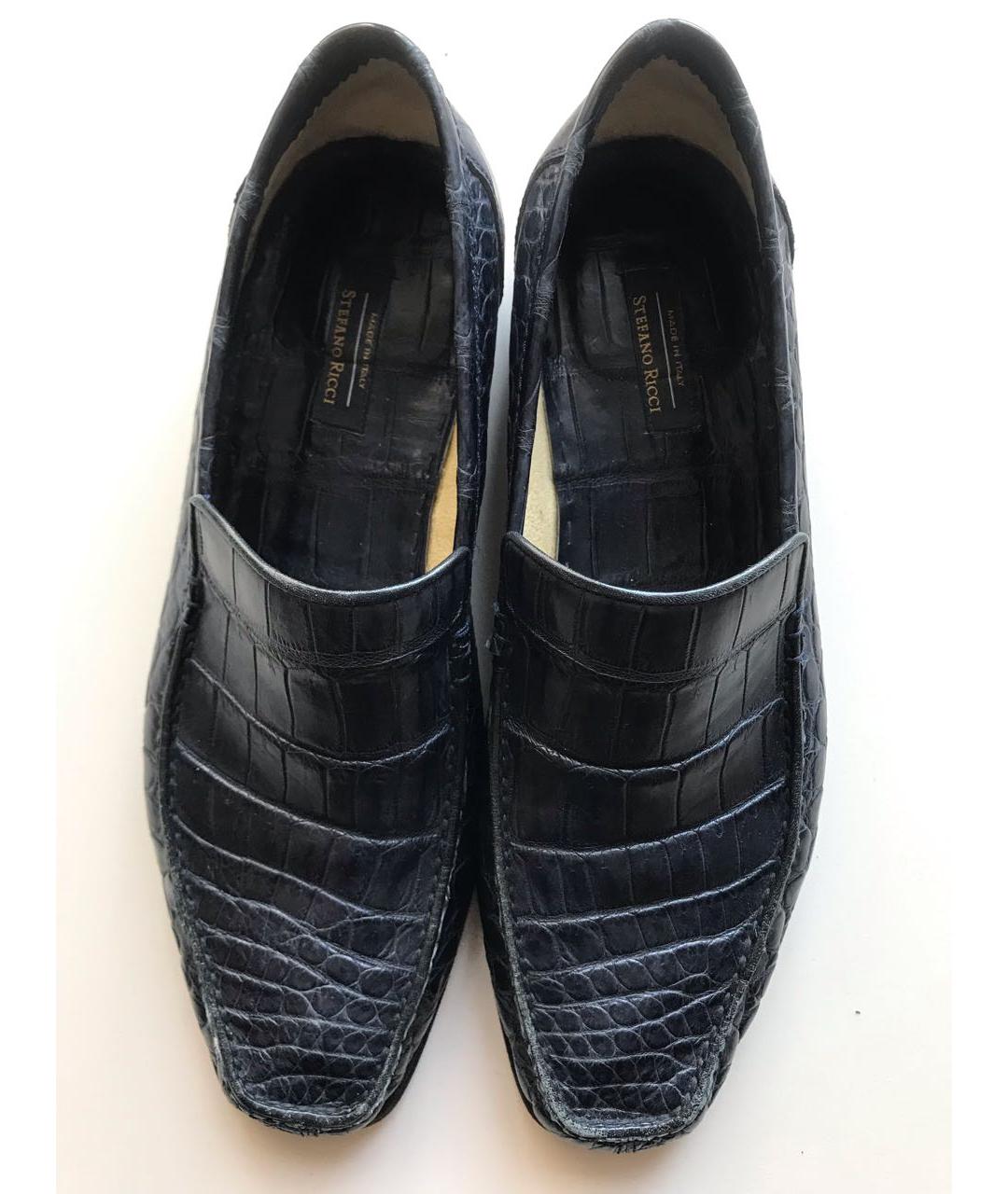 STEFANO RICCI Темно-синие туфли из экзотической кожи, фото 3