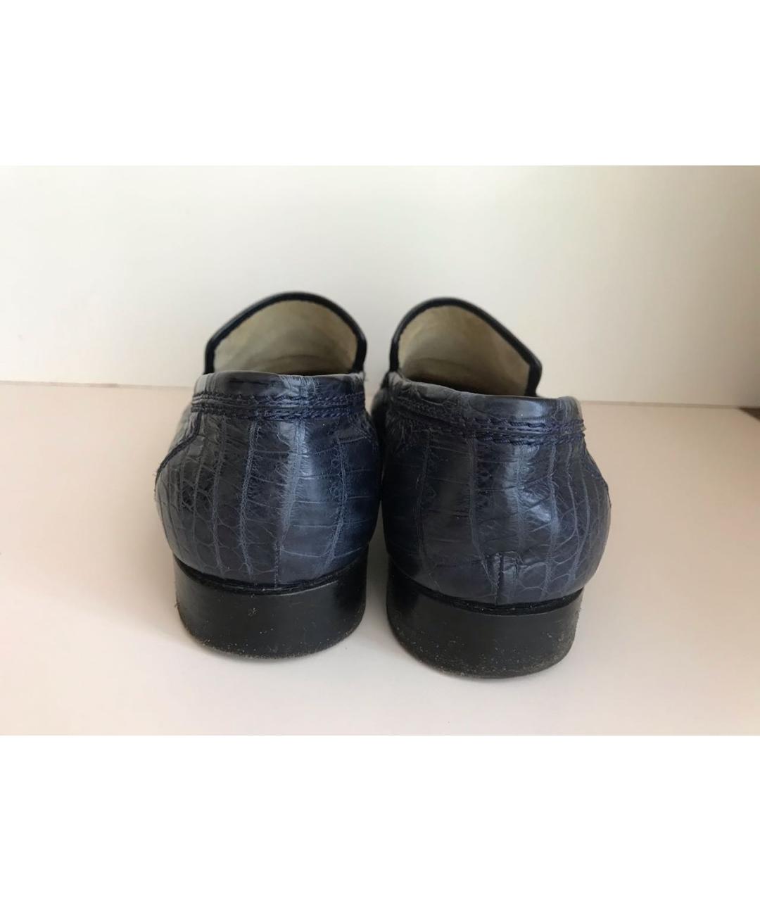 STEFANO RICCI Темно-синие туфли из экзотической кожи, фото 4