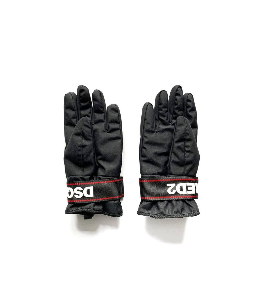 DSQUARED2 Черные синтетические перчатки, фото 3