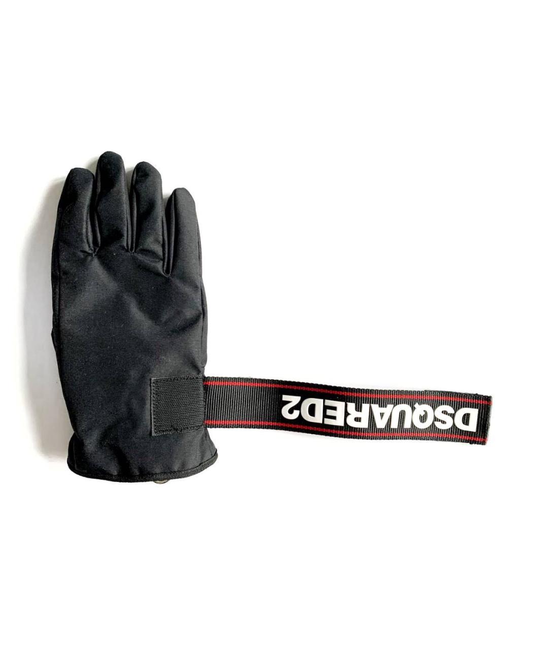 DSQUARED2 Черные синтетические перчатки, фото 4