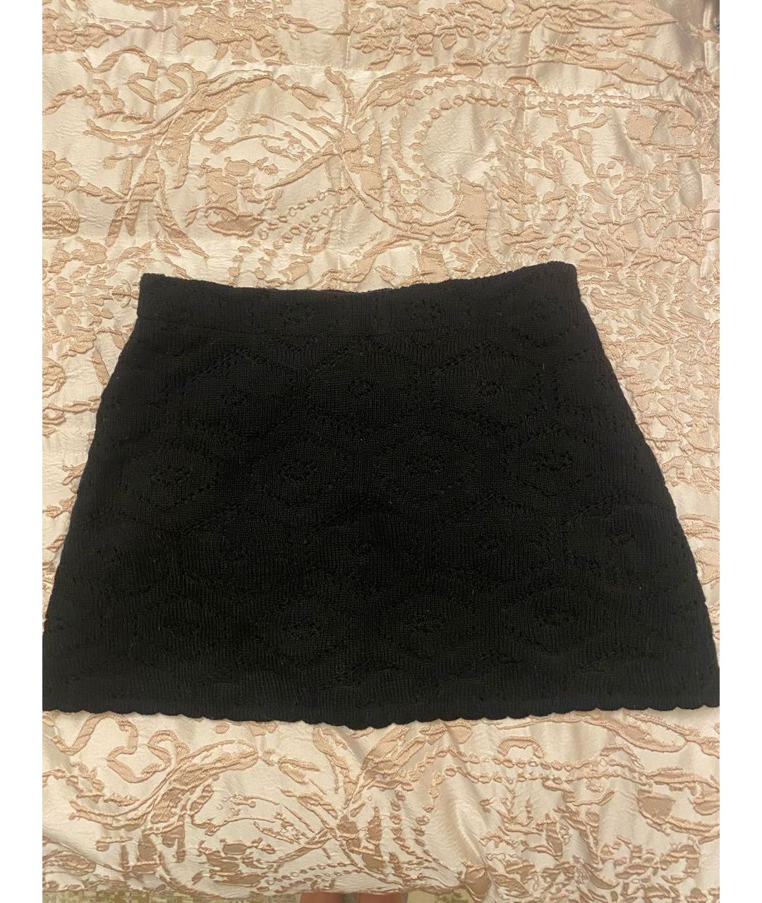 MIU MIU Черная шерстяная юбка мини, фото 5