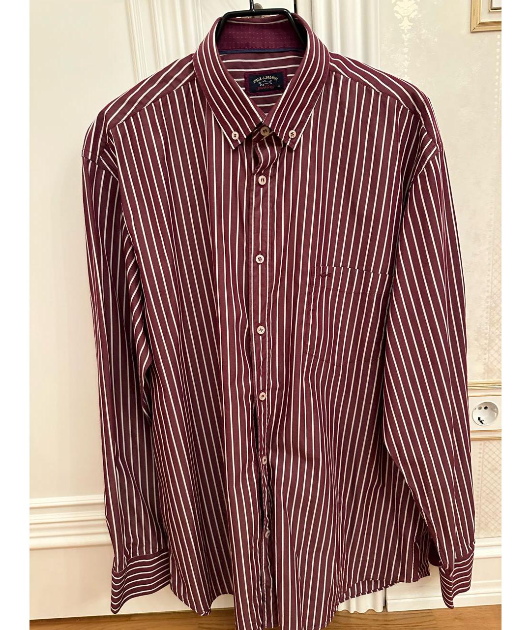 PAUL & SHARK Бордовая хлопковая классическая рубашка, фото 6