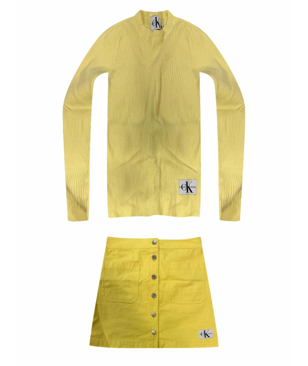 CALVIN KLEIN Желтый костюм с юбками, фото 1
