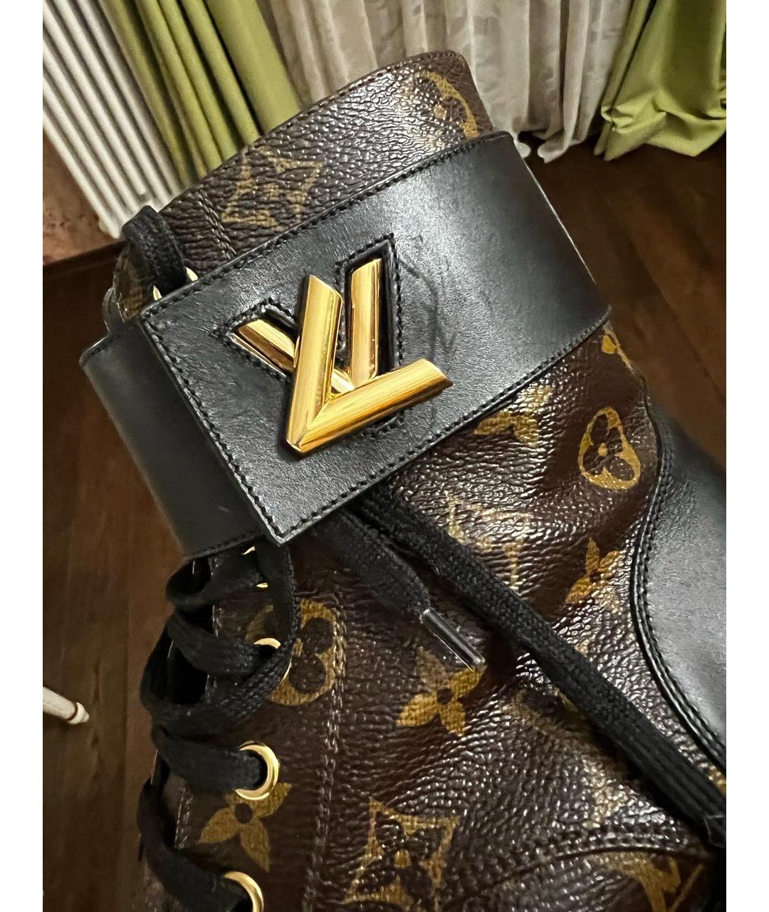 LOUIS VUITTON Коричневые кожаные ботильоны, фото 7