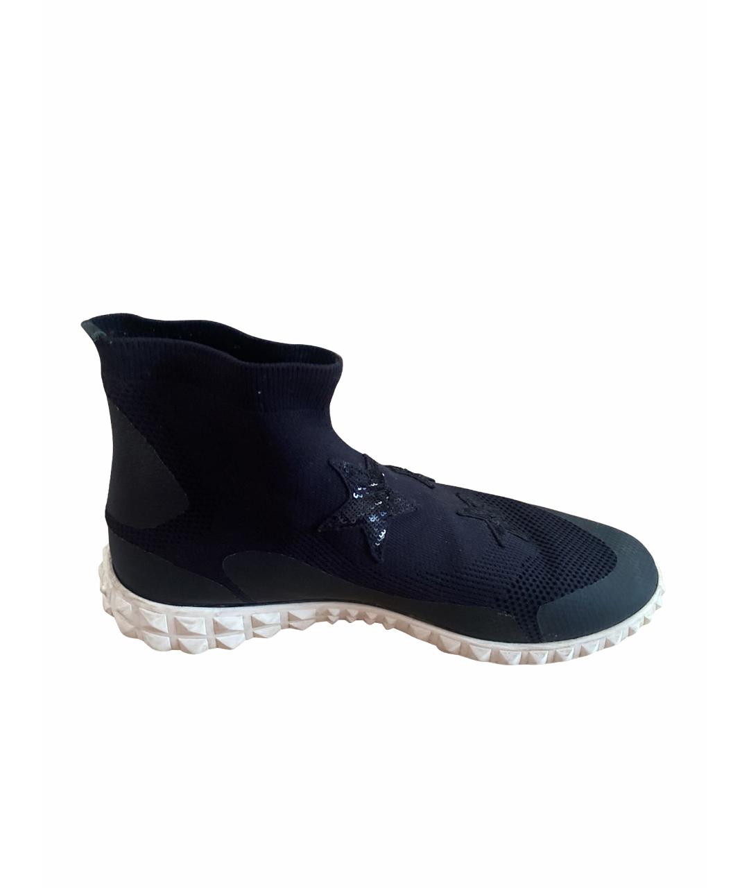 VALENTINO Черные текстильные кроссовки, фото 1