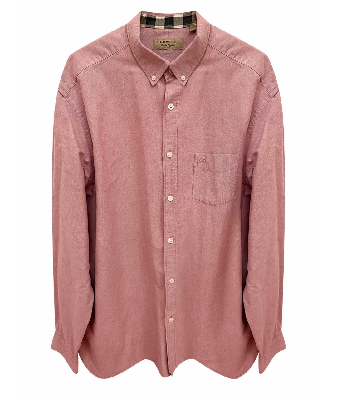 BURBERRY Розовая хлопковая классическая рубашка, фото 1