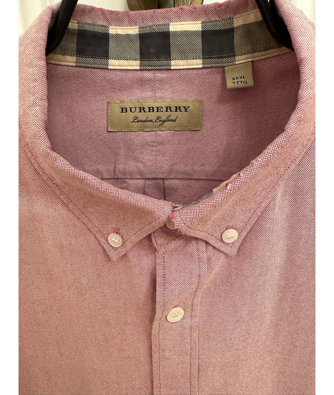 BURBERRY Розовая хлопковая классическая рубашка, фото 3