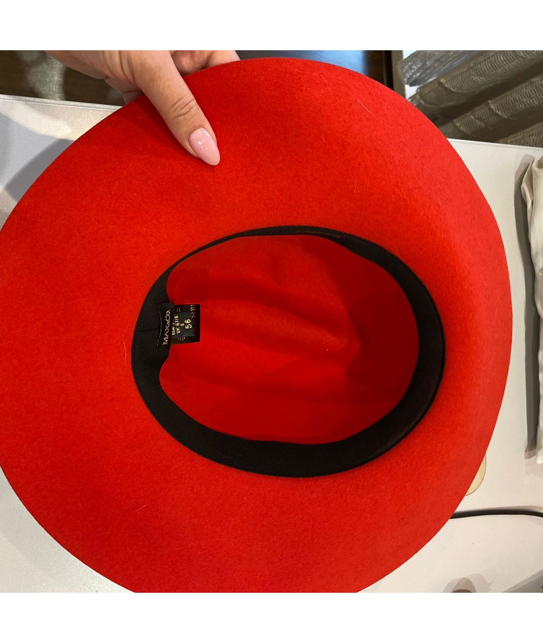 MAX MARA Красная кашемировая шляпа, фото 3