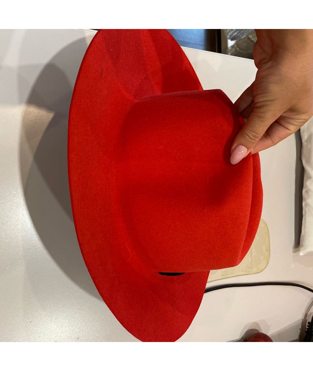 MAX MARA Красная кашемировая шляпа, фото 4