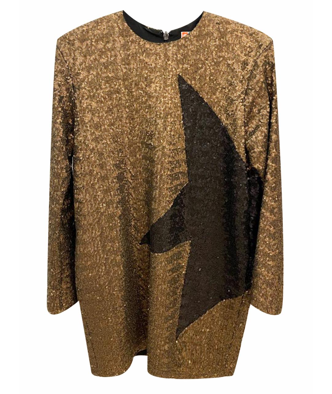 MSGM Золотое полиамидовое вечернее платье, фото 1