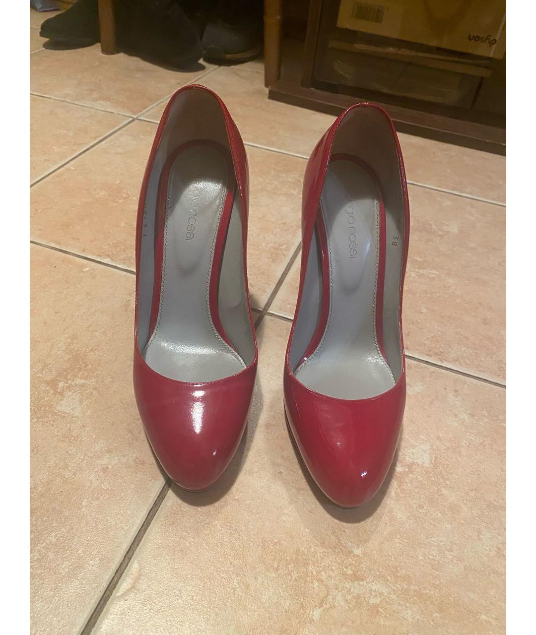 SERGIO ROSSI Красные туфли из лакированной кожи, фото 2