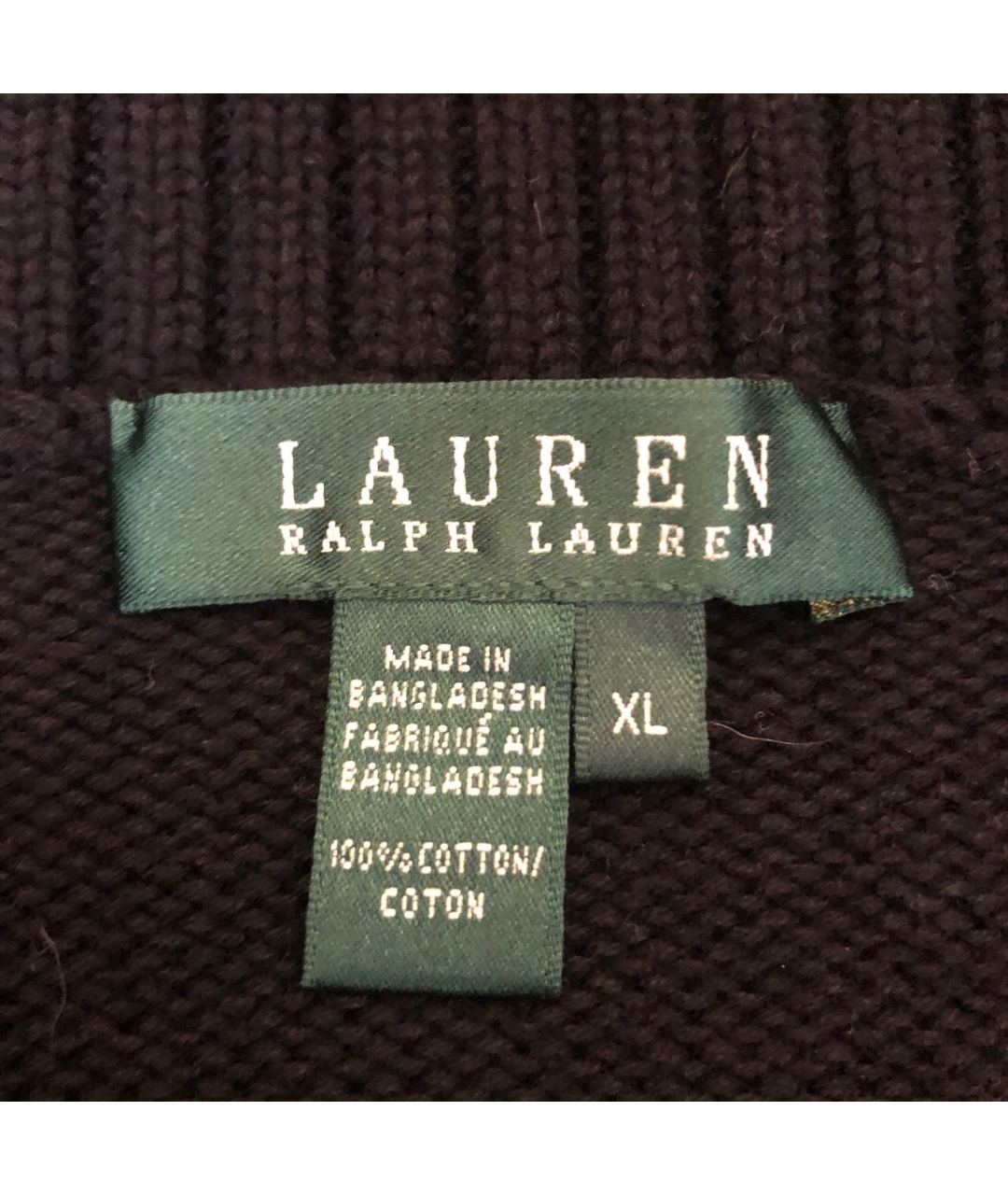 RALPH LAUREN Черный хлопковый джемпер / свитер, фото 4