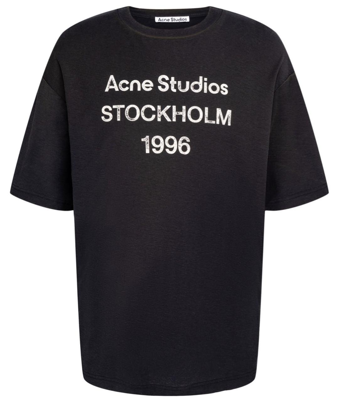 ACNE STUDIOS Черная хлопковая футболка, фото 3