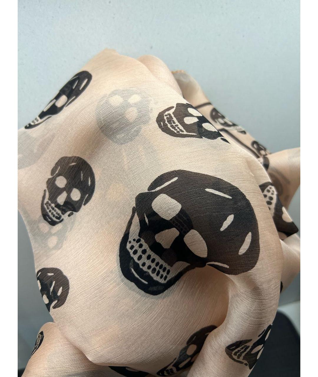 ALEXANDER MCQUEEN Розовый шелковый платок, фото 5