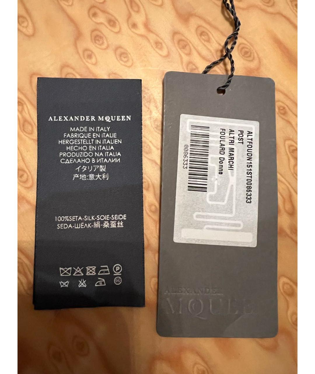 ALEXANDER MCQUEEN Розовый шелковый платок, фото 6