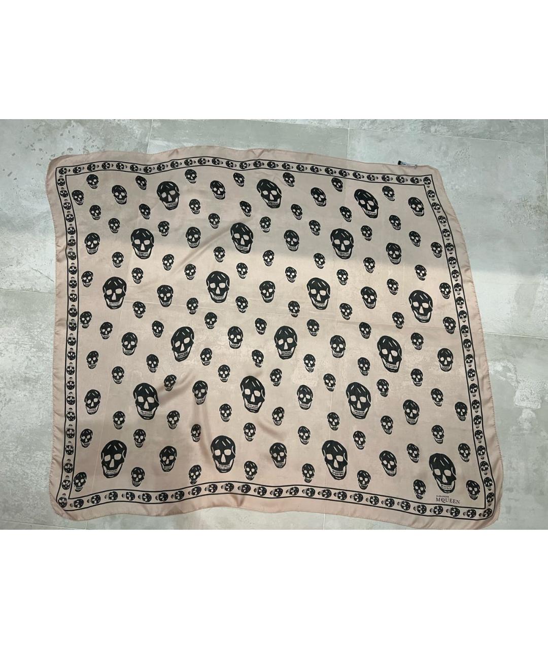 ALEXANDER MCQUEEN Розовый шелковый платок, фото 9