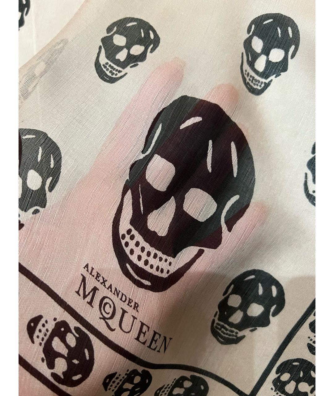 ALEXANDER MCQUEEN Розовый шелковый платок, фото 2