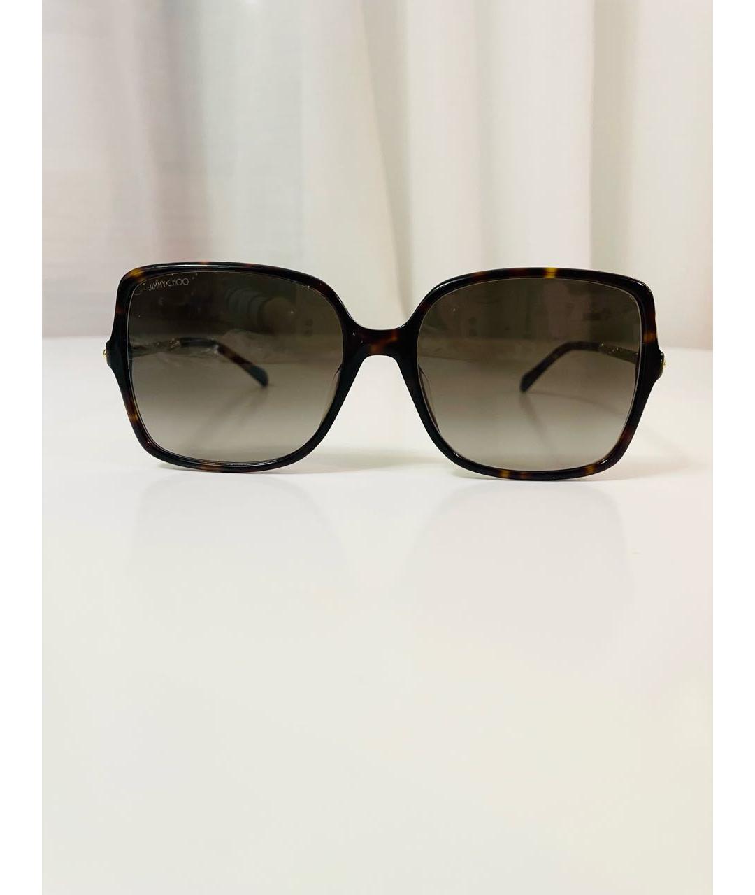 JIMMY CHOO Коричневые пластиковые солнцезащитные очки, фото 6