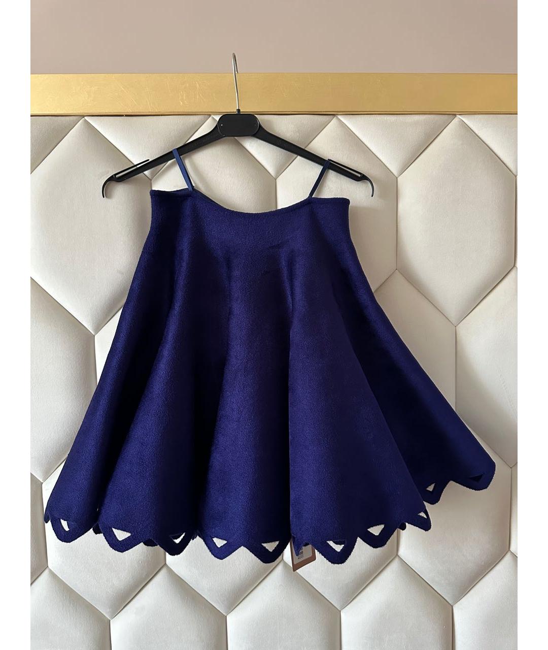 ALAIA Темно-синяя юбка мини, фото 4