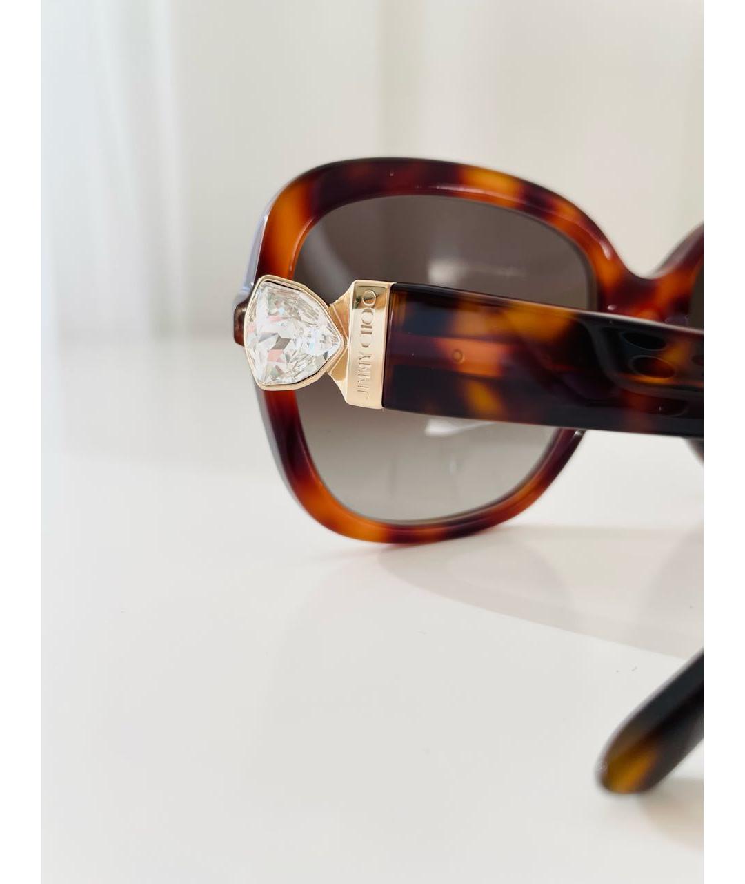 JIMMY CHOO Коричневые пластиковые солнцезащитные очки, фото 4